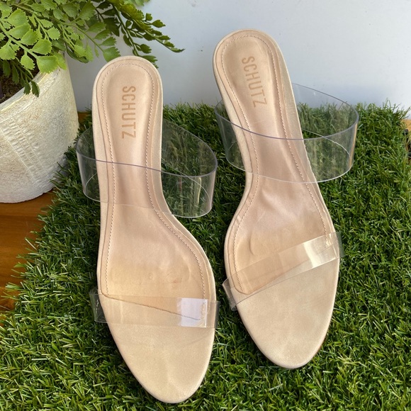 SCHUTZ🍁🍂Arielle clear strap Natural Sandal Size 9.5 womens - Picture 15 of 16